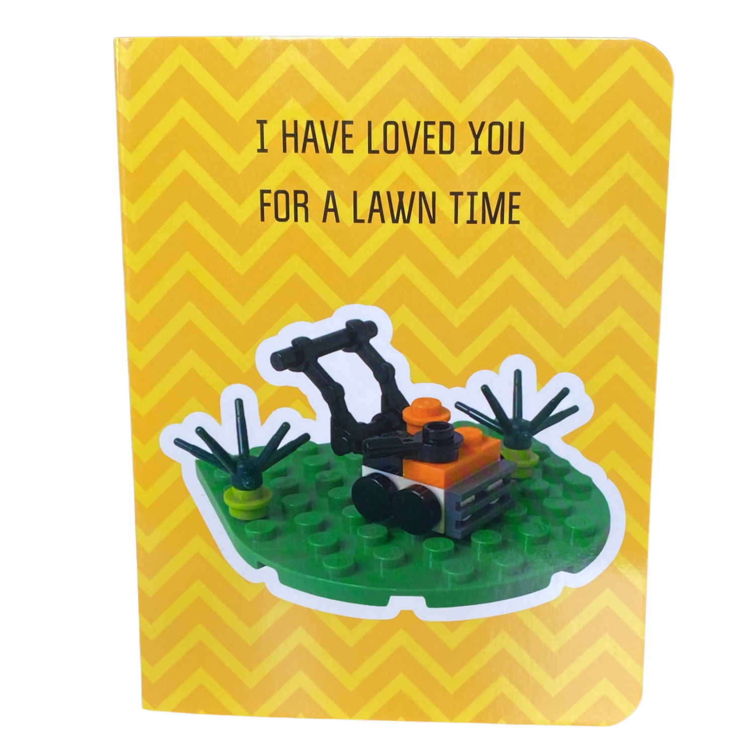 "I have loved you for a LAWN time" ~ Card with Lego