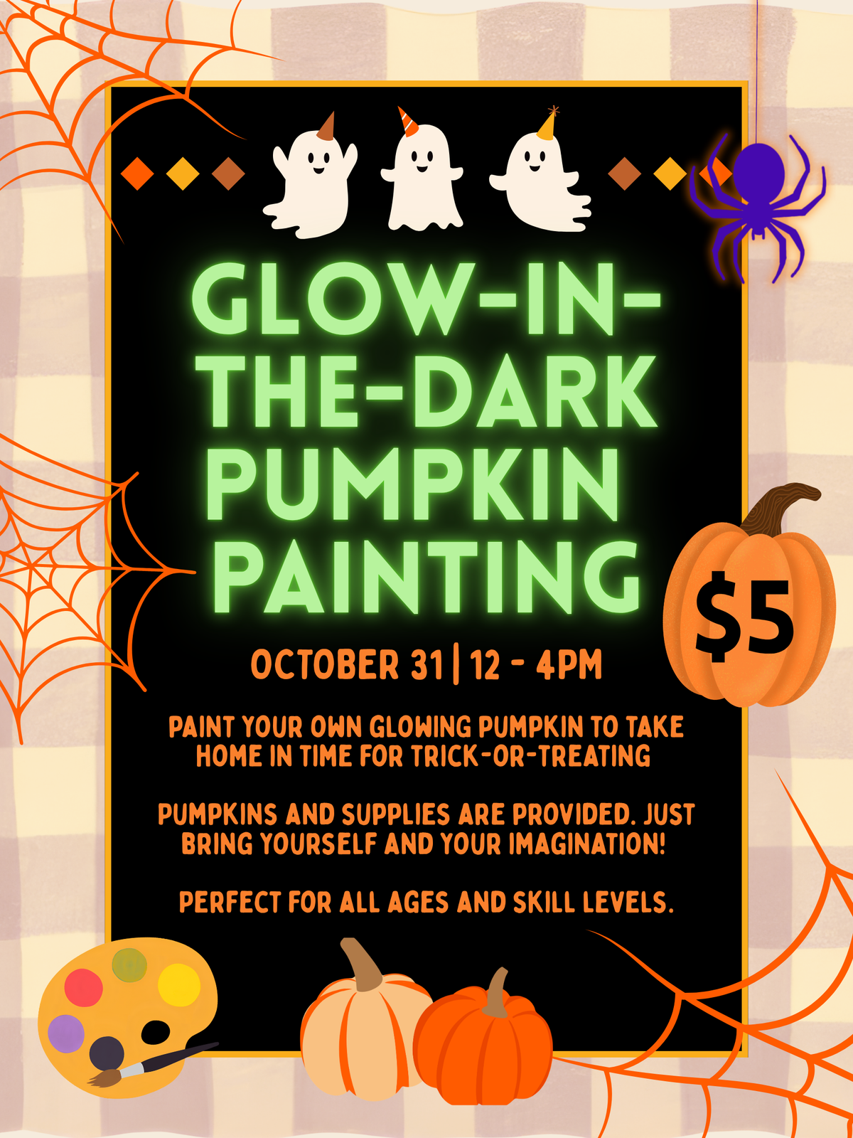 Glow-In-The-Dark Pumpkin Painting