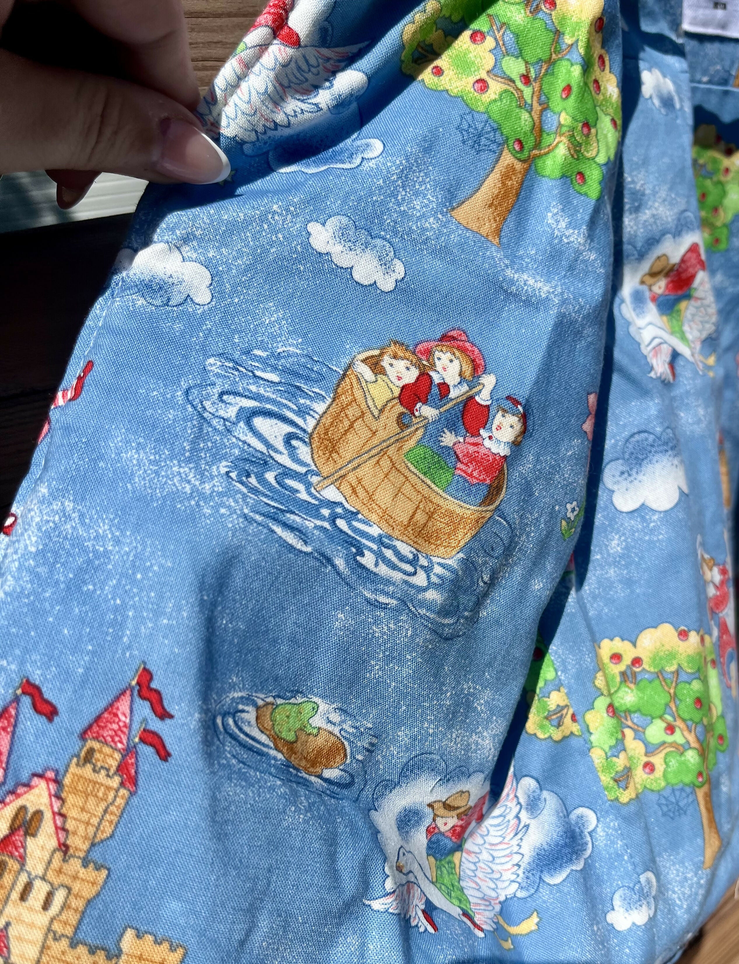 Blue Patchwork Storybook Kids Coat