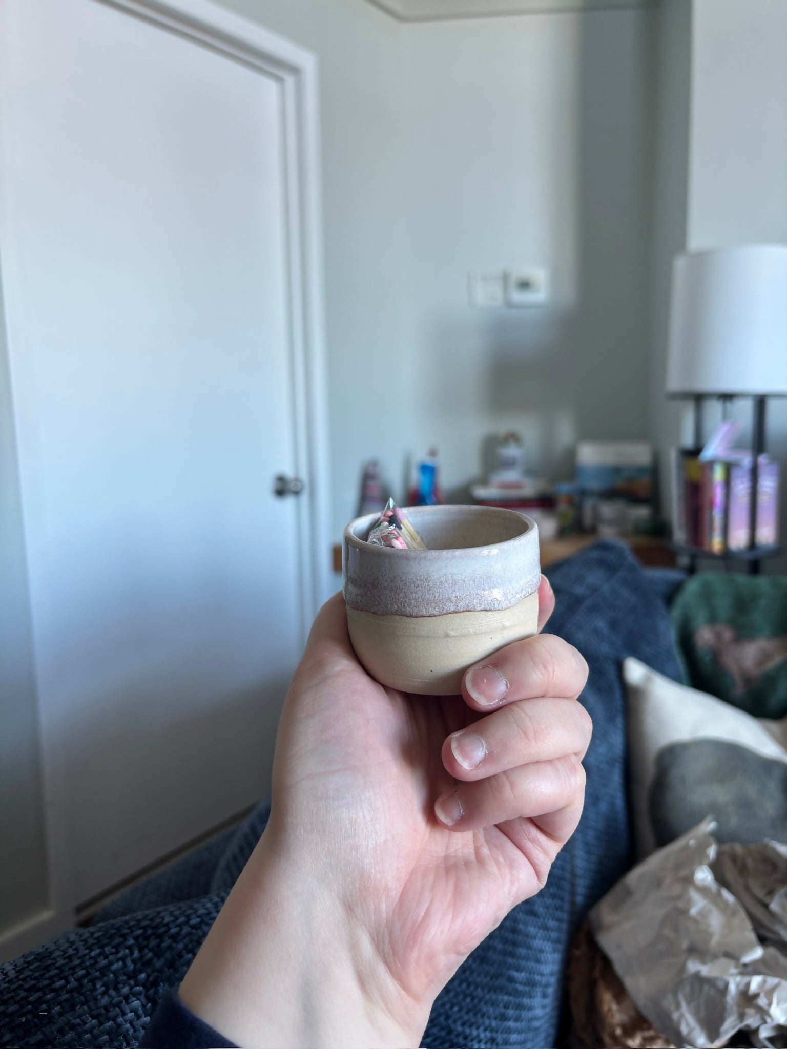 Matchstick holder - lilac