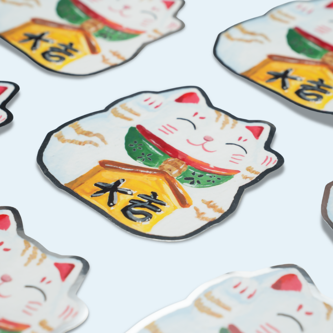Lucky Cat Mirror Sticker