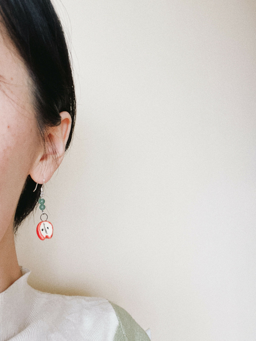 Handcrafted Ceramic Apple Earrings