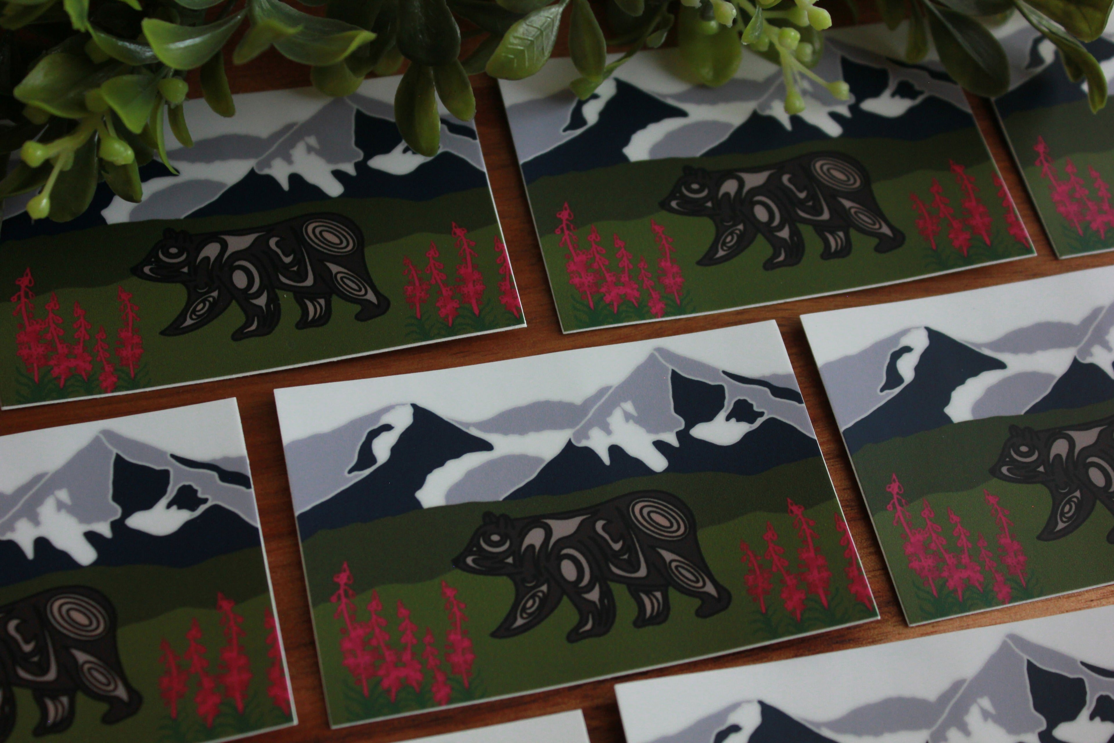 Hudson Bay mountain with Black Bear and Fireweed Stickers