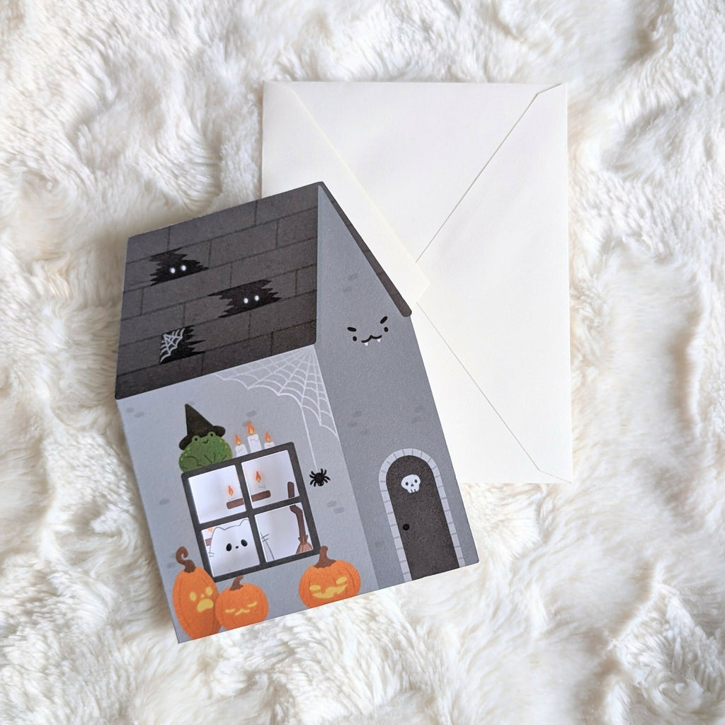 Haunted Peekaboo House Greeting Card