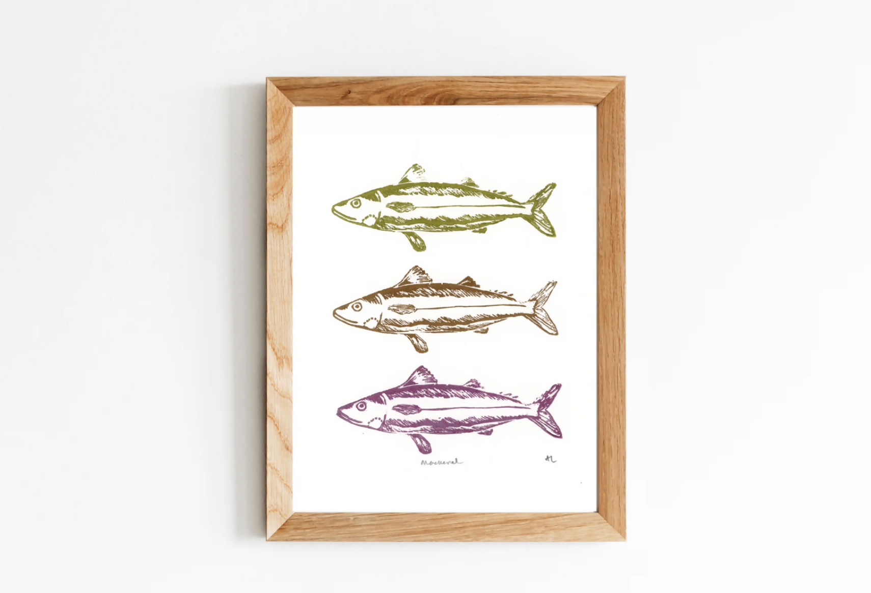 Mackerel Linocut