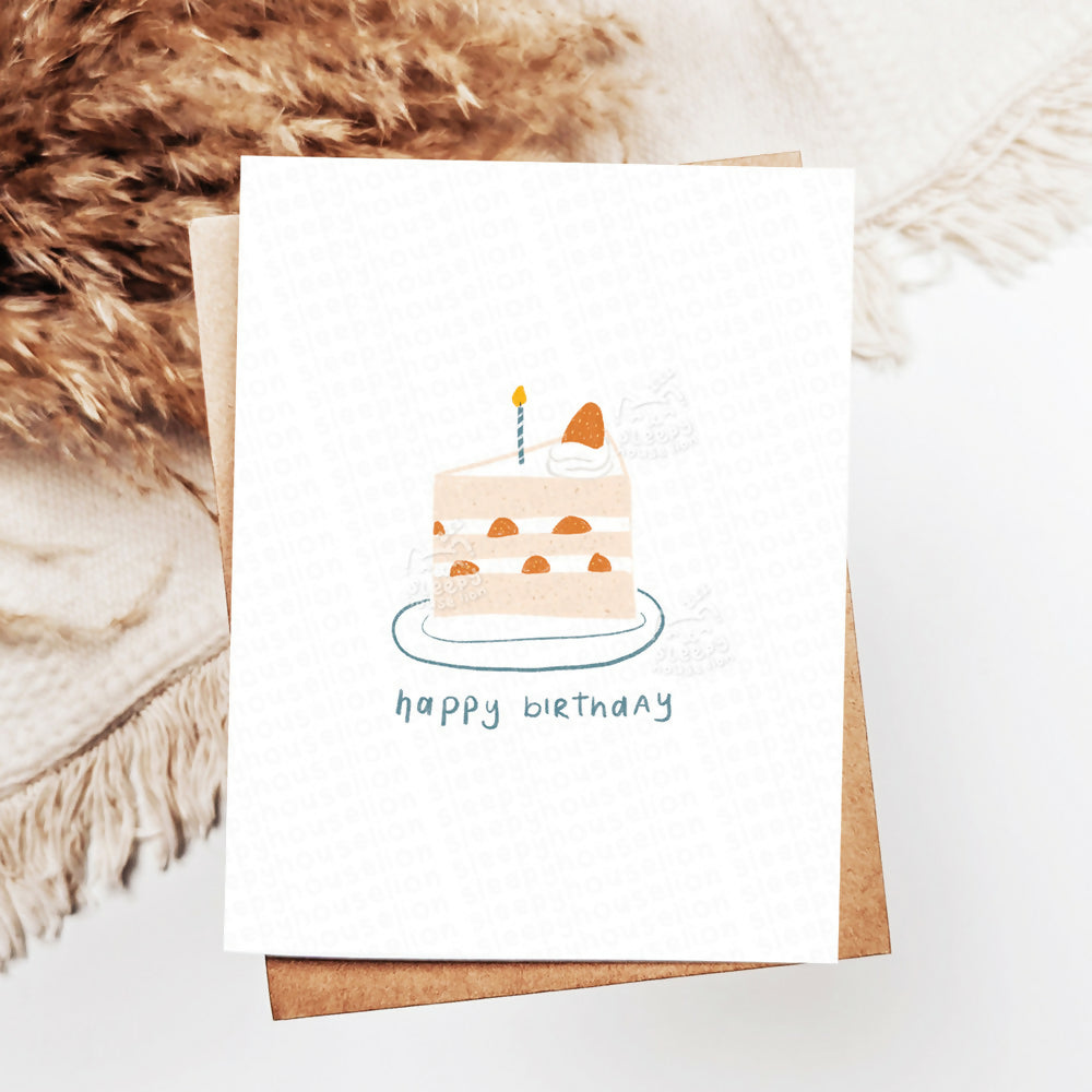 Happy Birthday Cake Slice Greeting Card