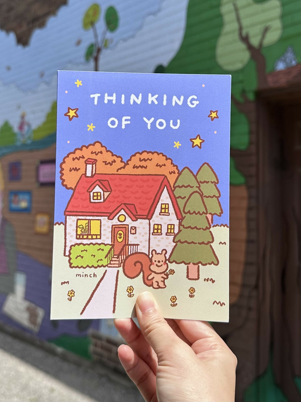 Thinking of You, Just Because, Every Day Squirrel with House Greeting Card
