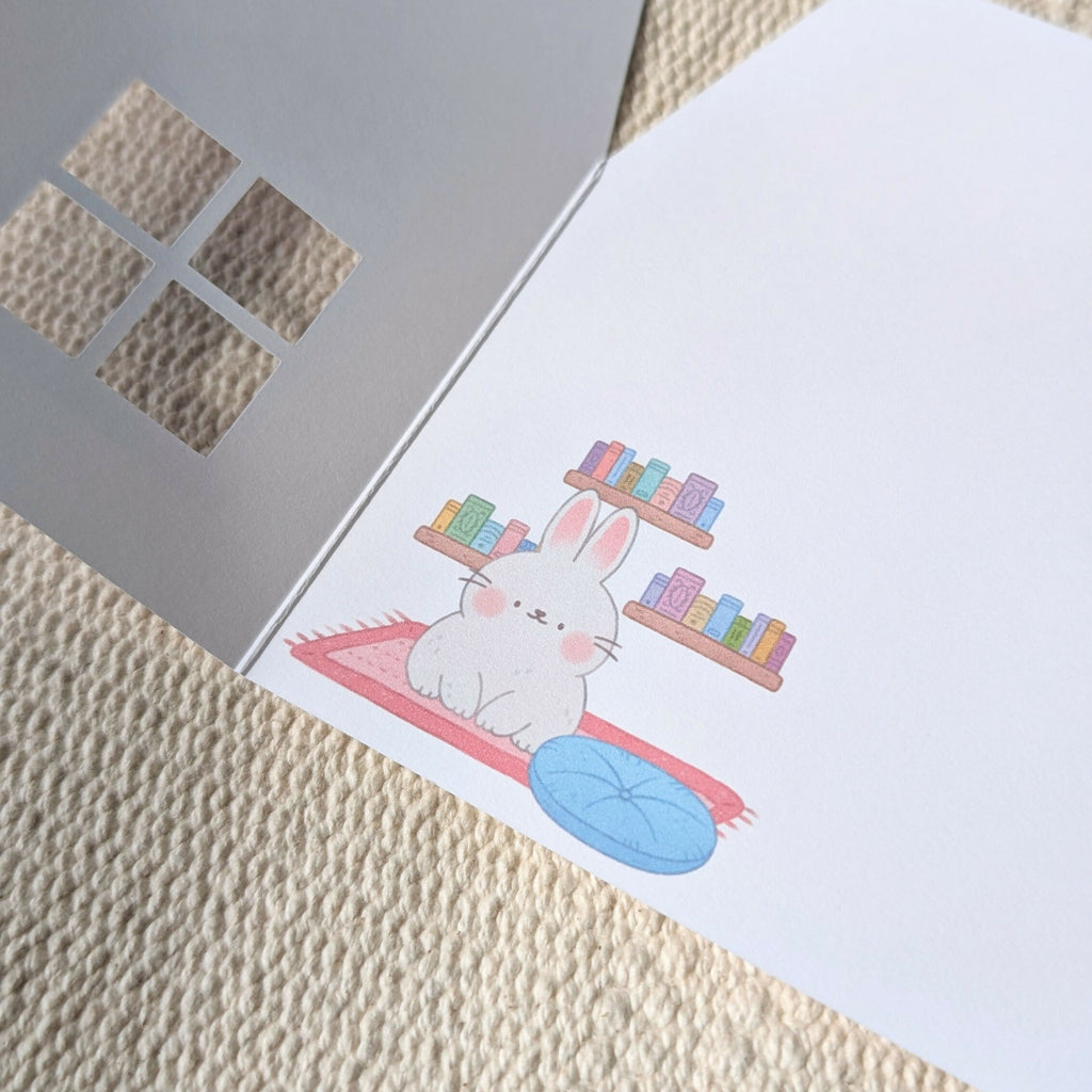 Purple Peekaboo House Greeting Card