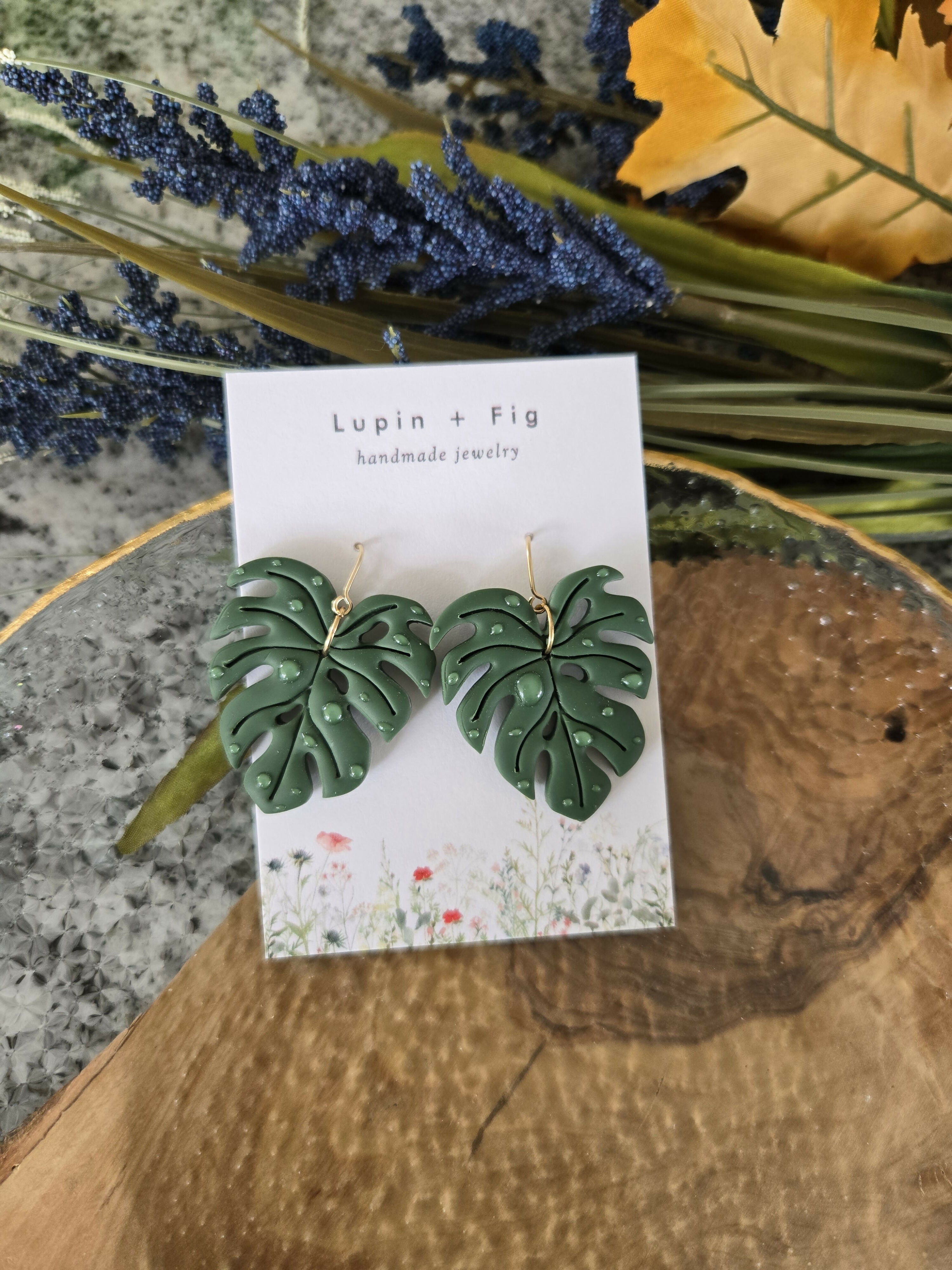 Monstera Leaf Earrings