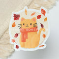 Autumn Season Cat Vinyl Sticker
