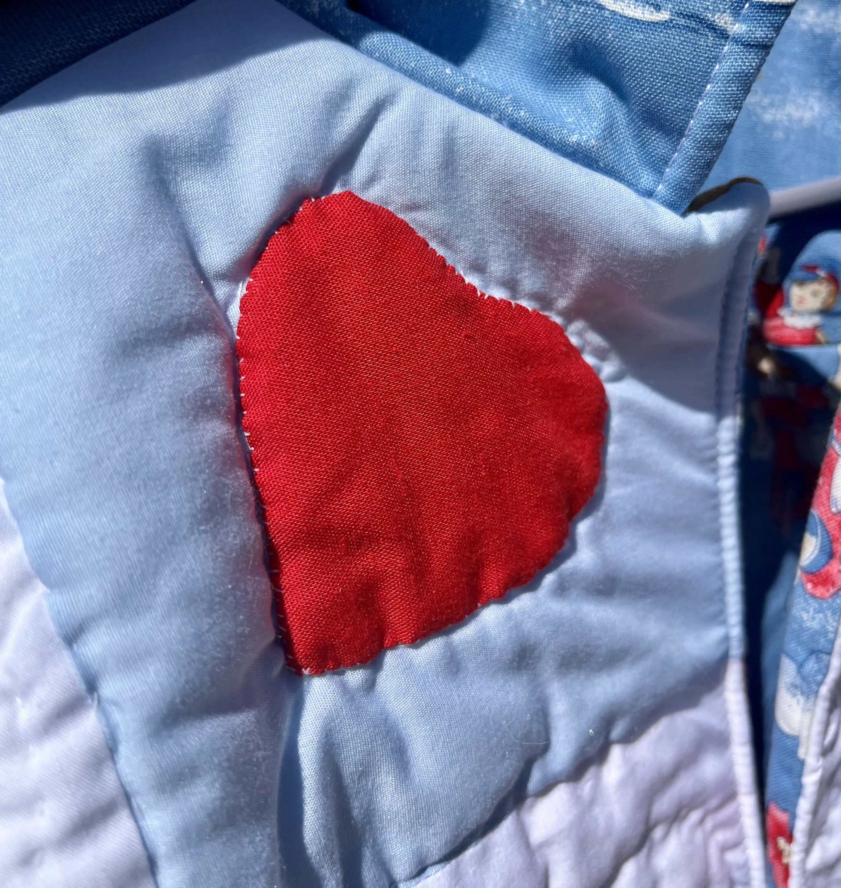 Blue Patchwork Storybook Kids Coat