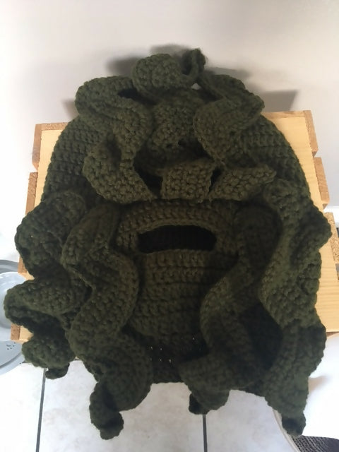 Crochet Octopus Ski Mask (Hunter Green)