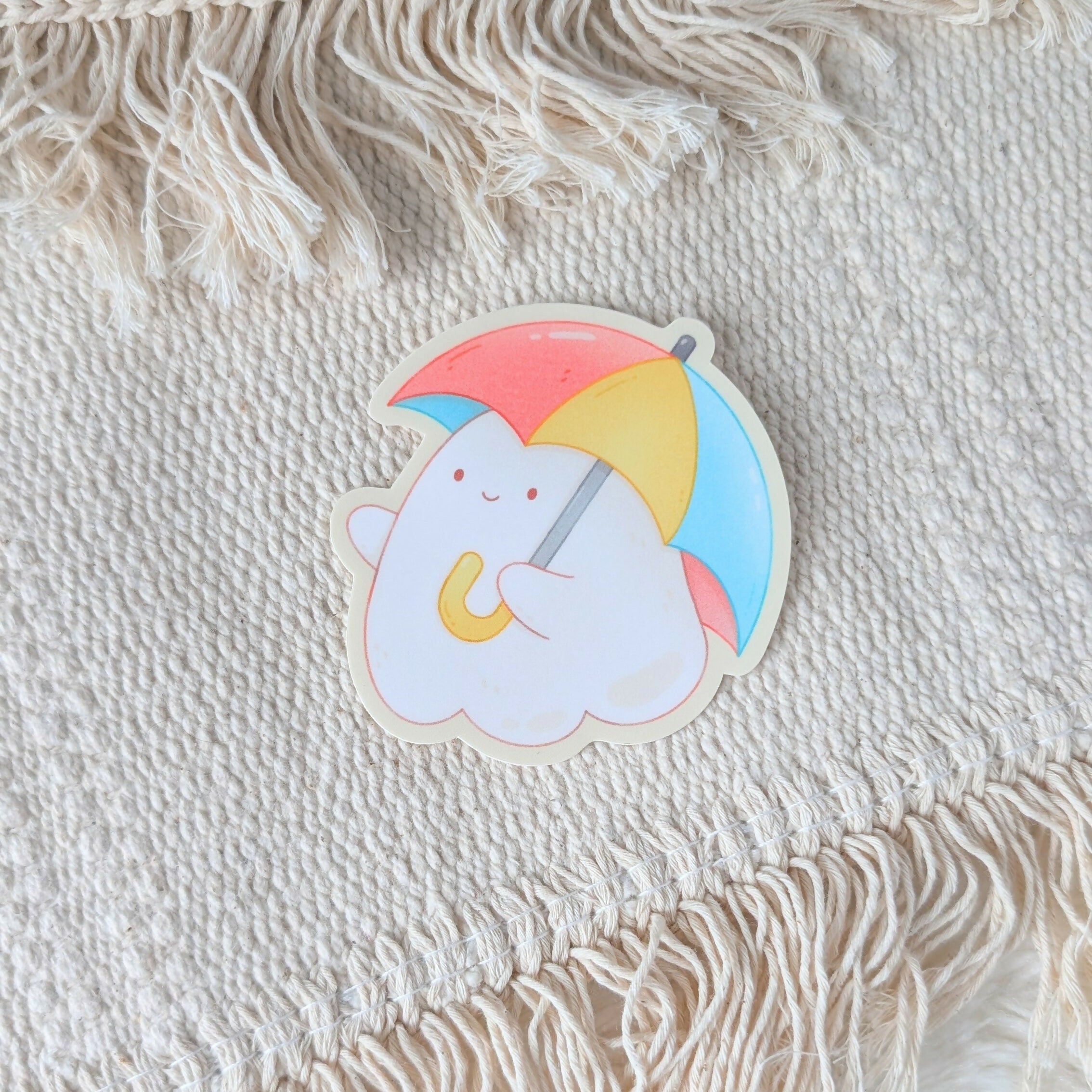 Umbrella Ghost Vinyl Sticker