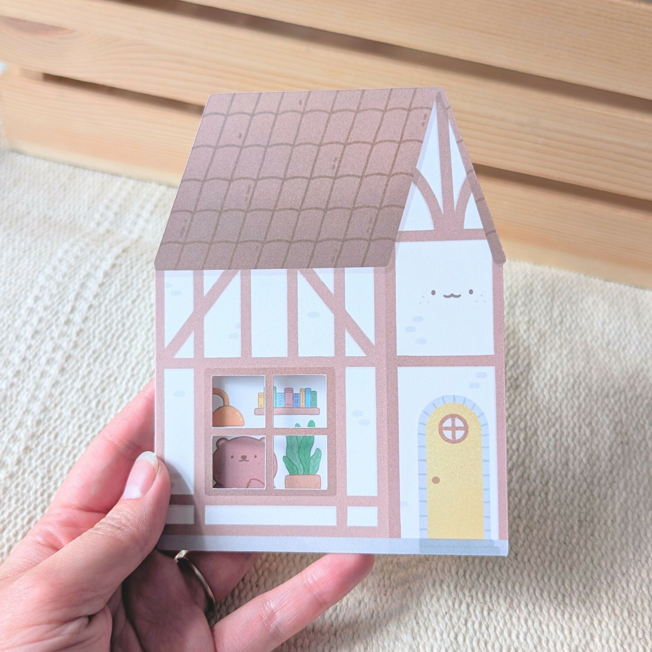 Brown Peekaboo House Greeting Card
