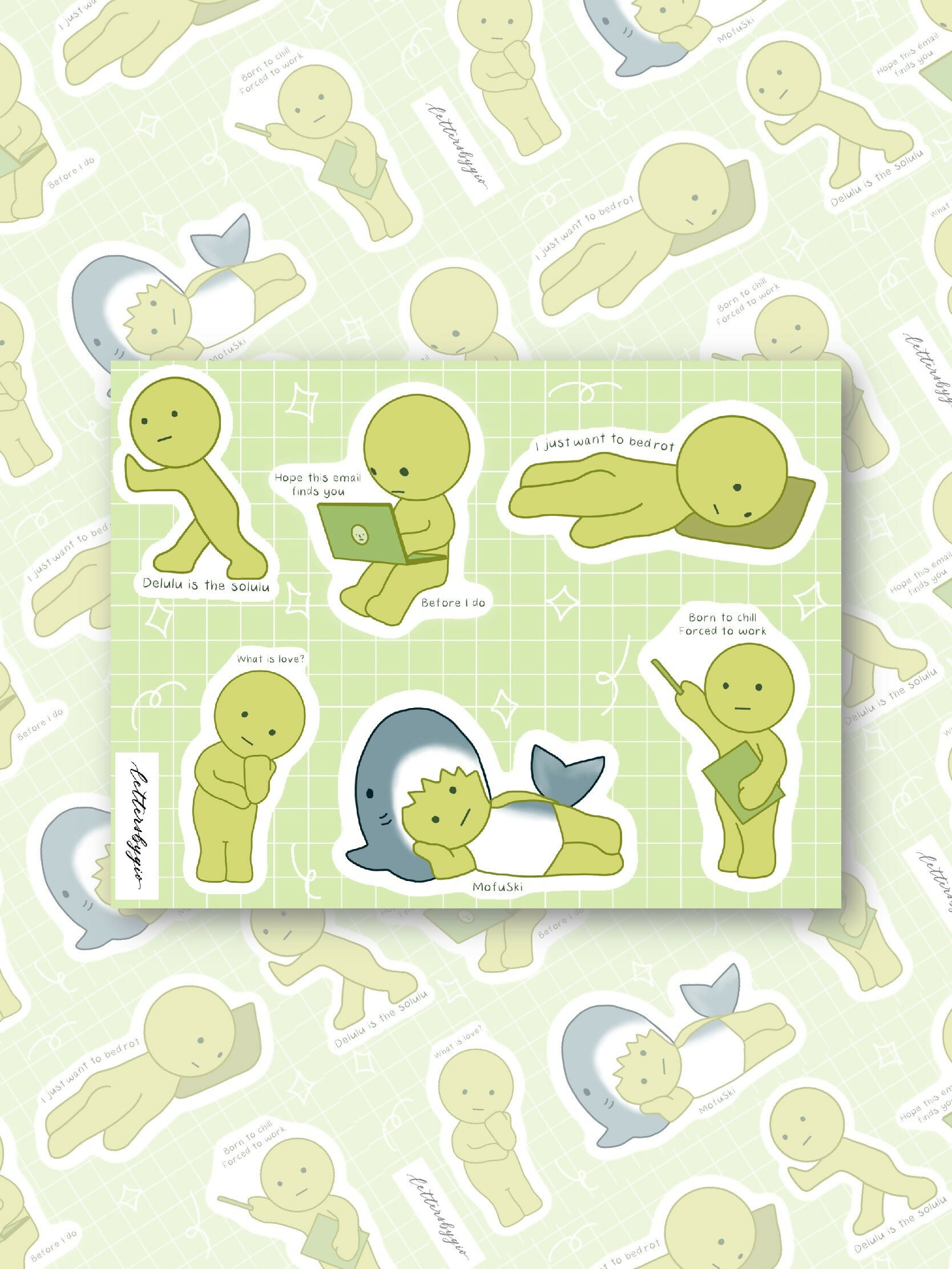 Vinyl Sticker Sheet - Green Dudes