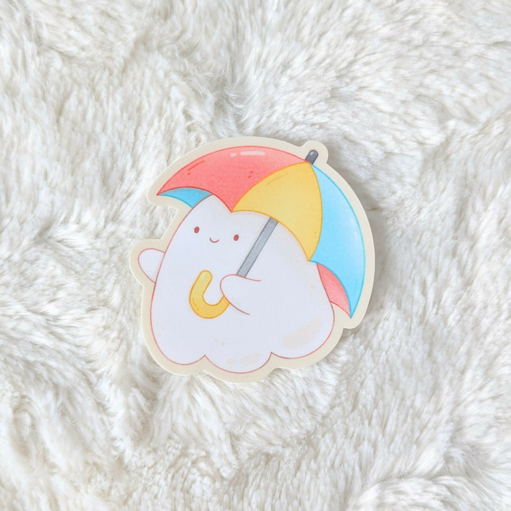 Umbrella Ghost Vinyl Sticker