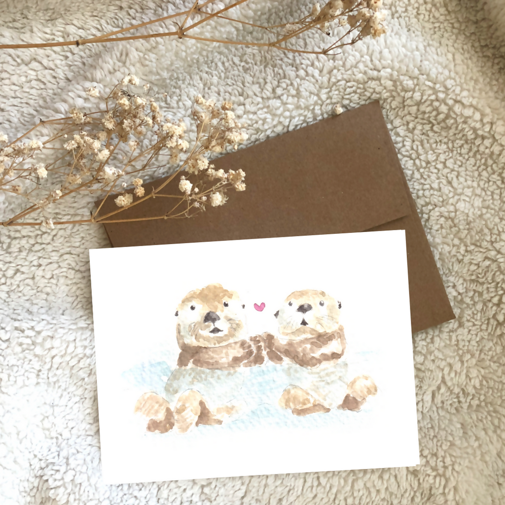 Sea Otters Greeting Card