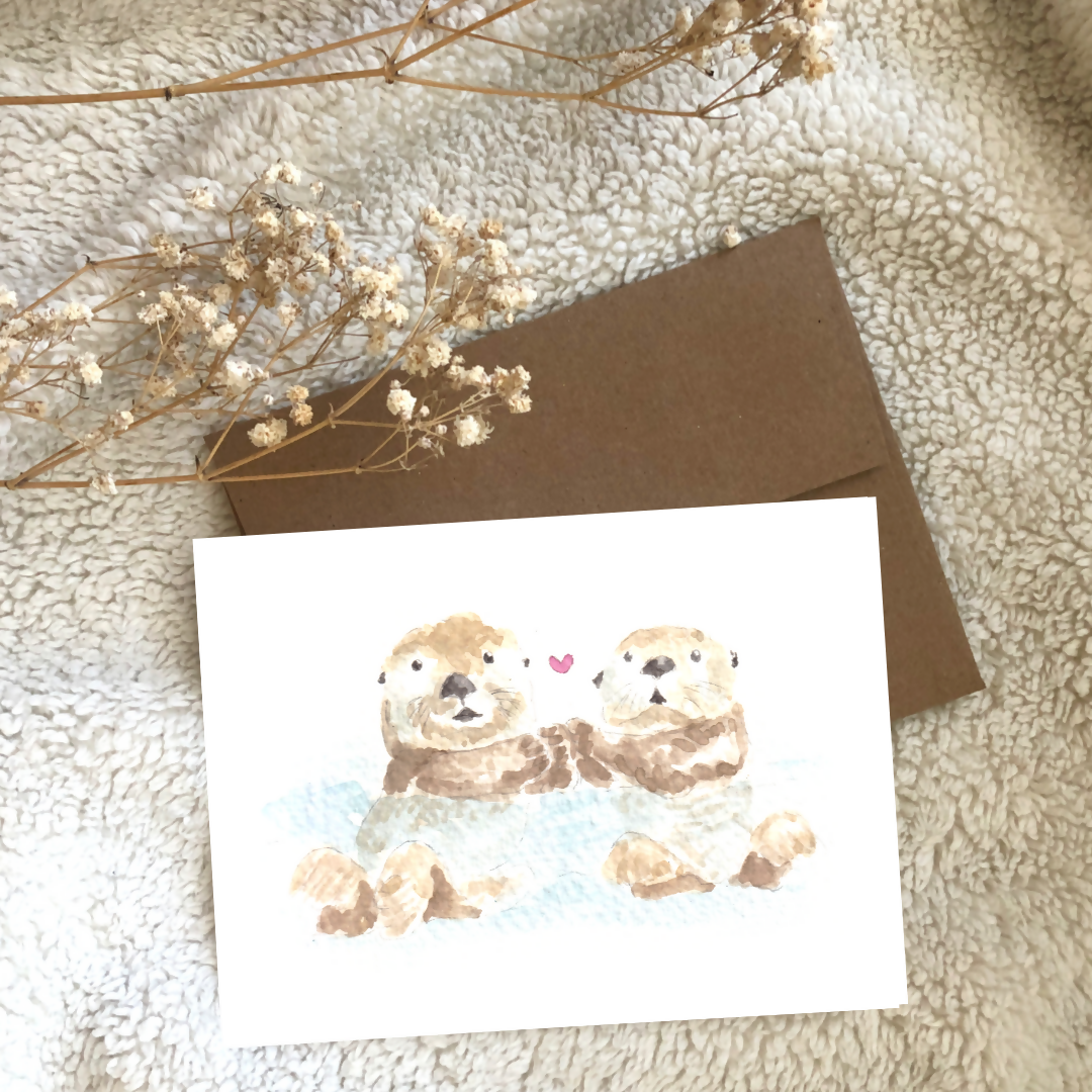 Sea Otters Greeting Card
