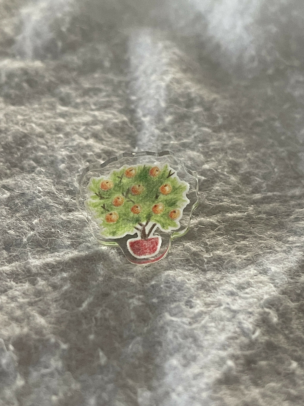 Acrylic Pins (hand drawn designs) - Tangerine