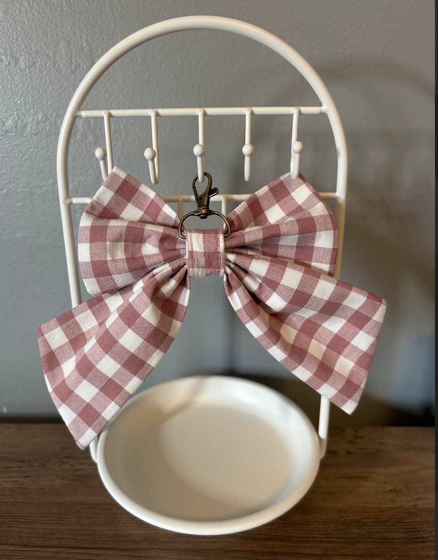 Flat Gingham Rose - Bow Kaychain ●Small Batch●