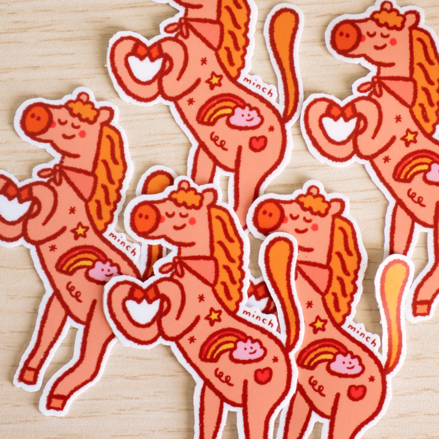 Horse in Heart Hands Die Cut Sticker