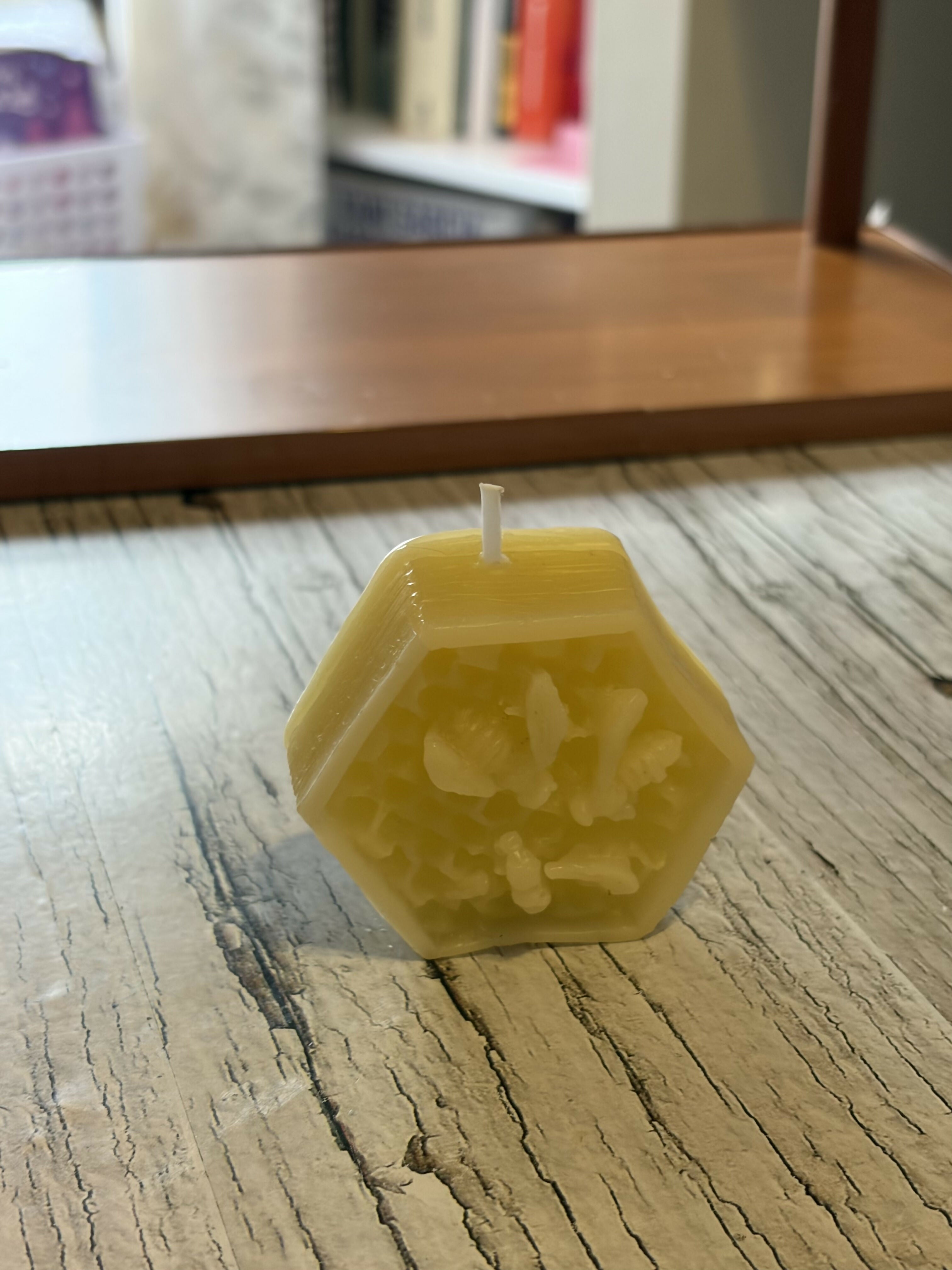 Small Honeycomb Pillar Candle