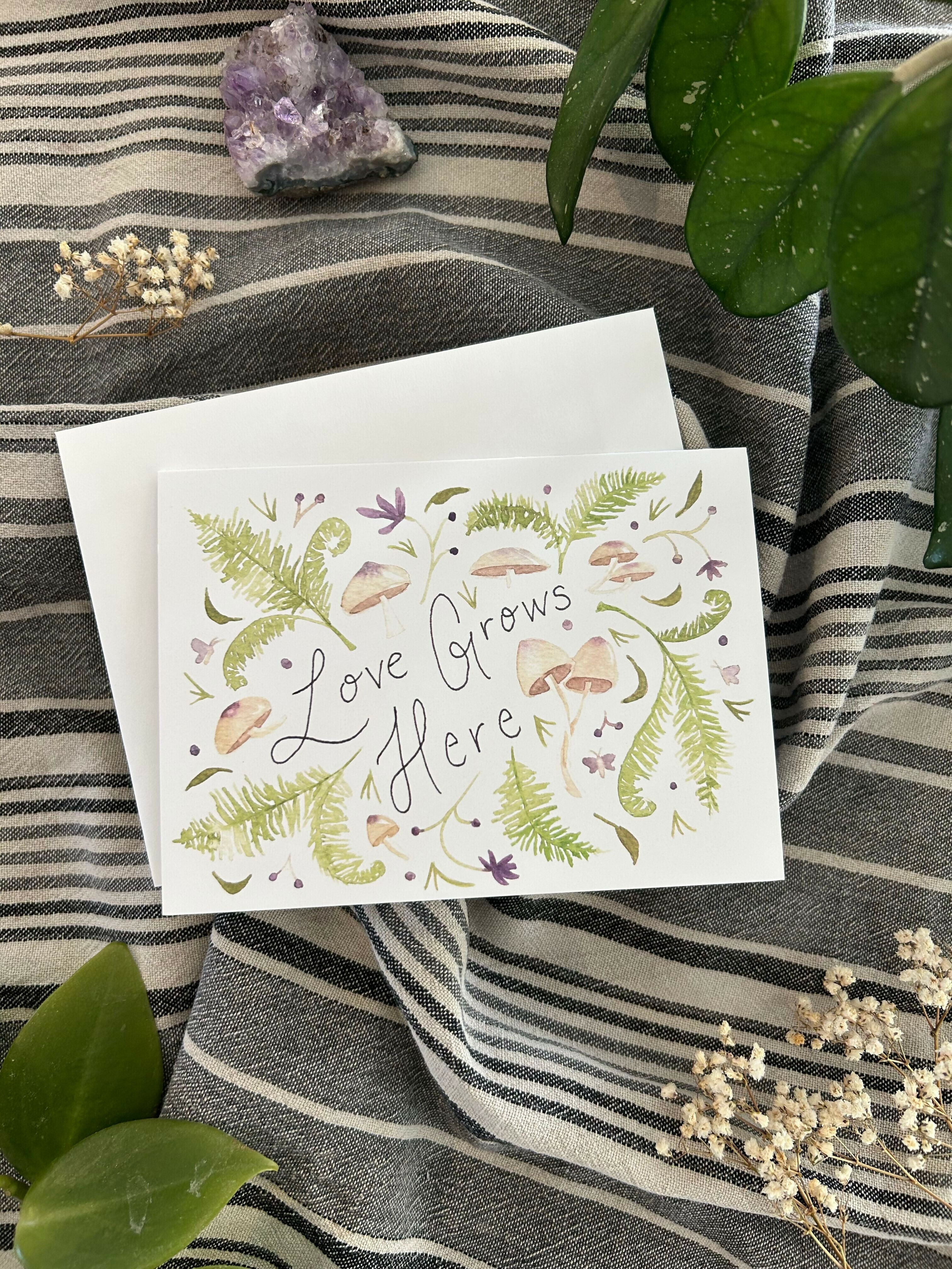 Greeting Card: Love grows here