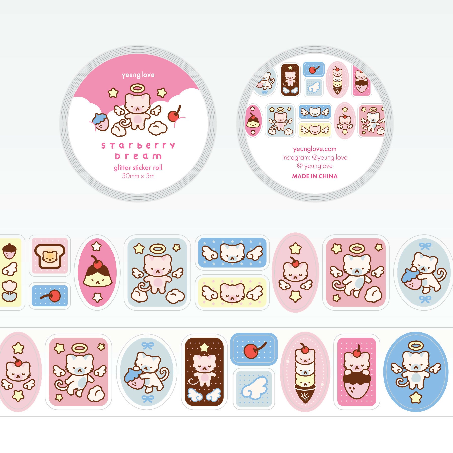 Starberry Dreams Glitter Sticker Roll