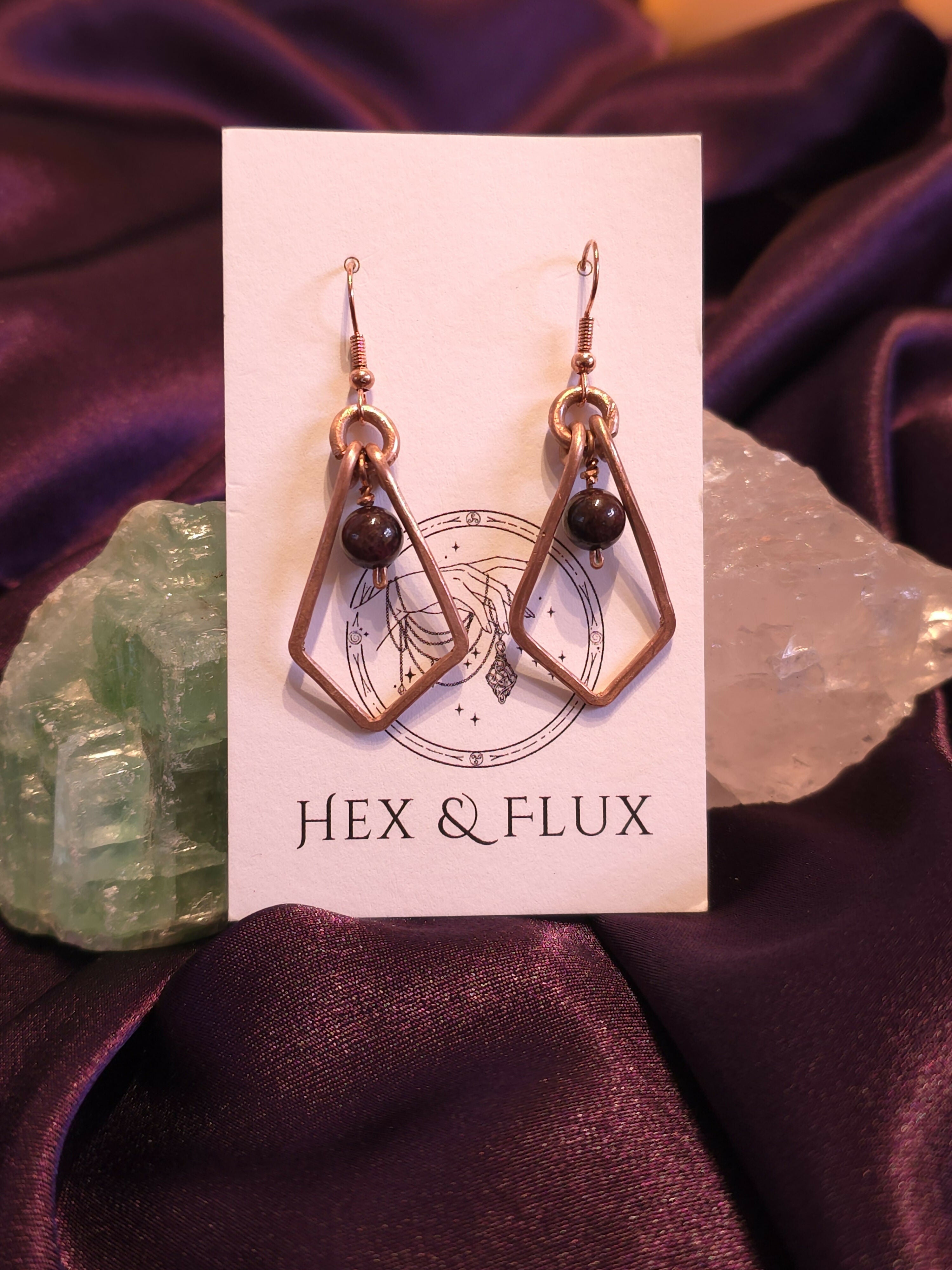 Garnet Framed Earrings