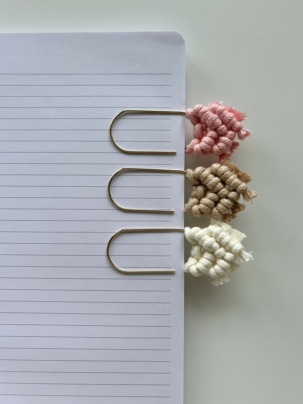 Macrame Paperclip Bookmarks