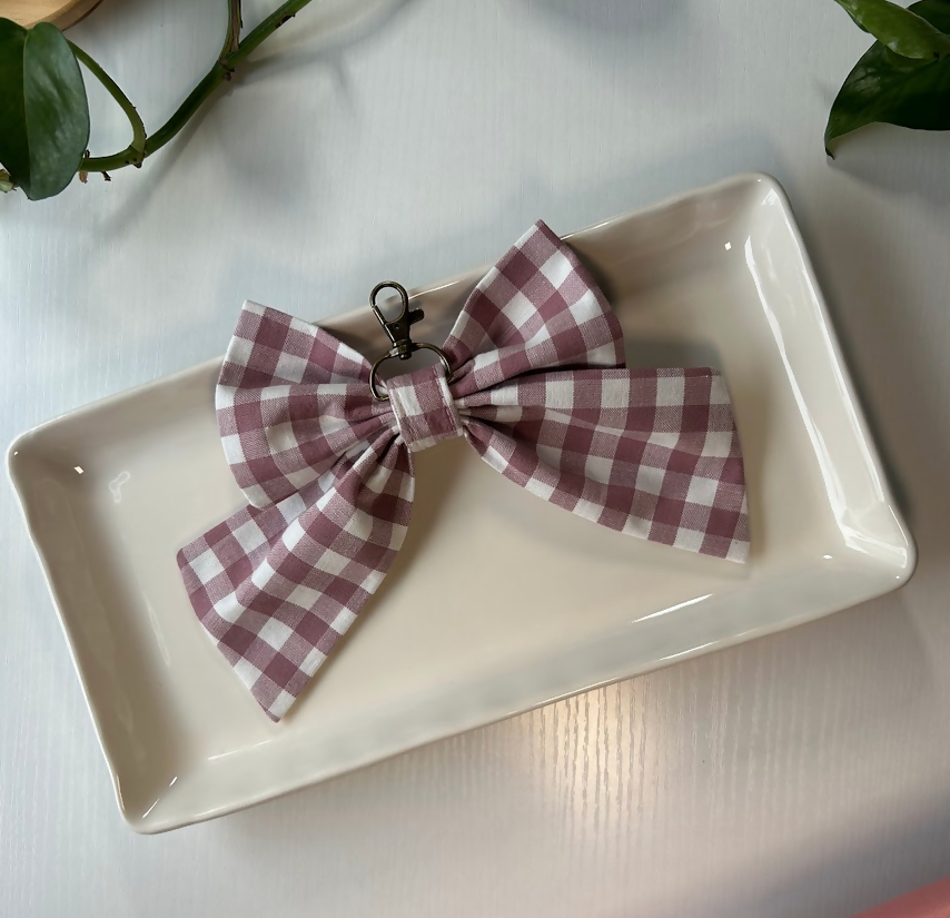 Flat Gingham Rose - Bow Kaychain ●Small Batch●
