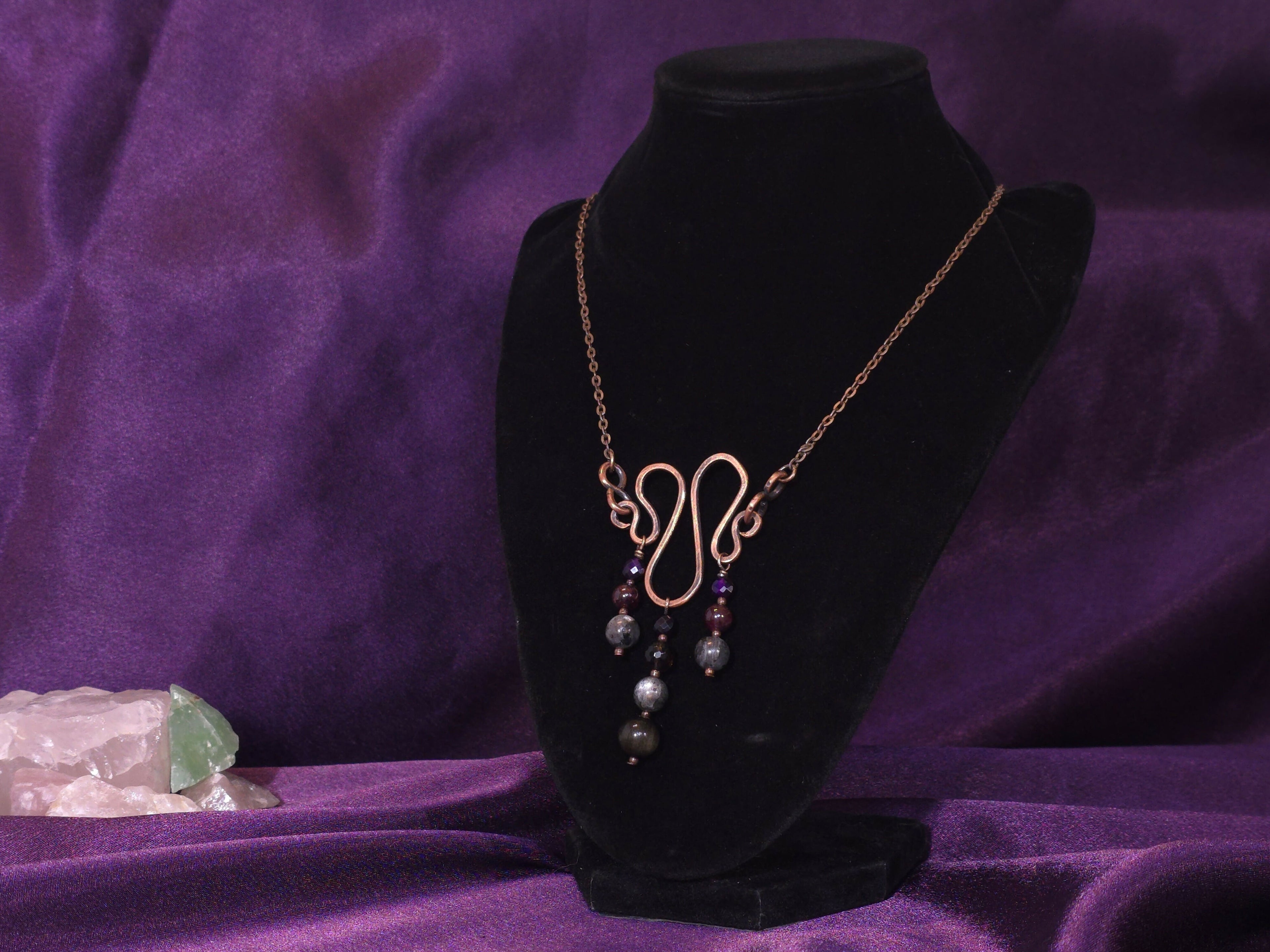 "Dusk & Shadow" Copper Scrollwork Pendant