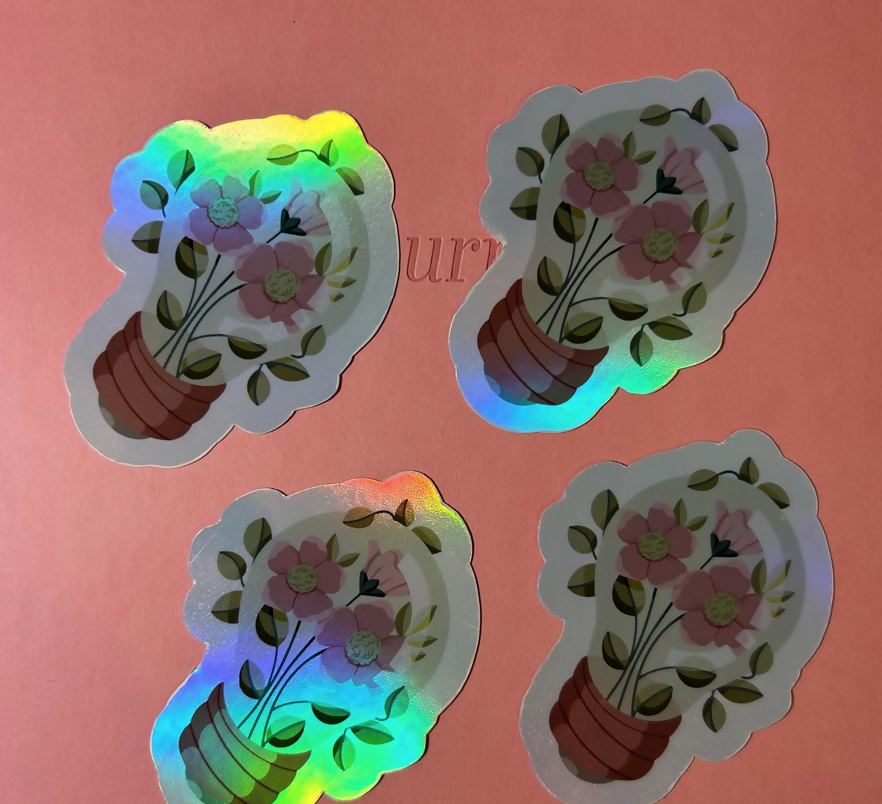 🚨LIMITED STOCK🚨 HOLOGRAPHIC Floral Light Bulb Sticker