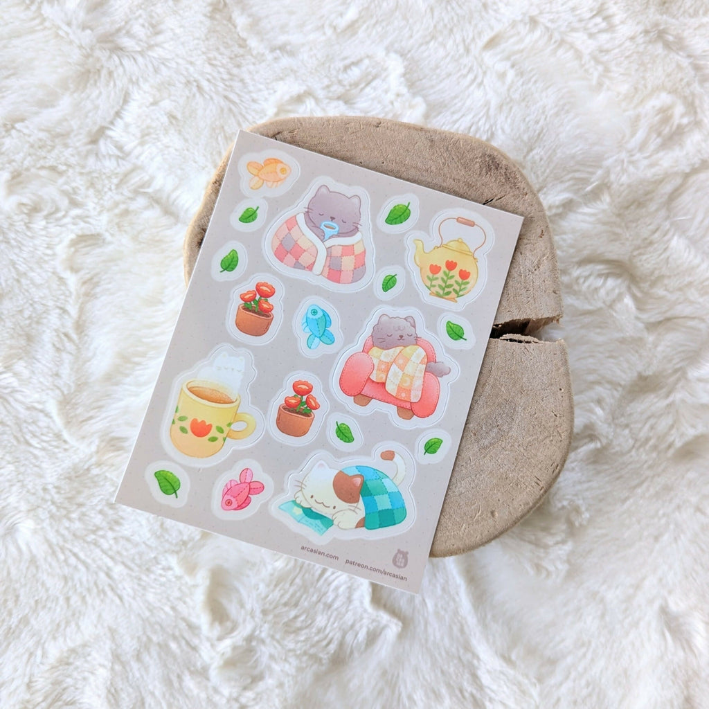 Cozy Cats Sticker Sheet