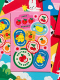 Fruit Sticker Collage Postcard