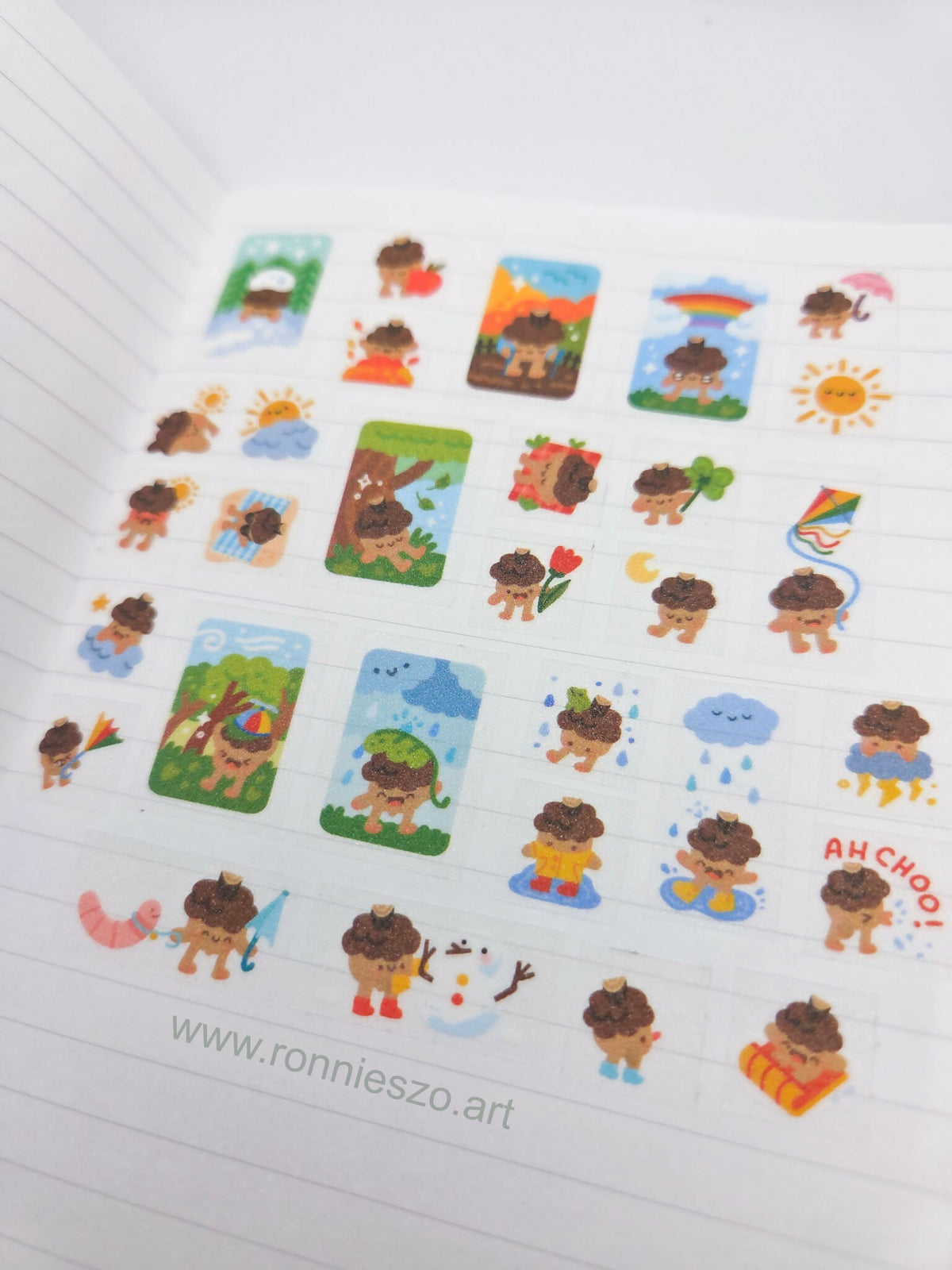 Weather Acorns Glitter Sticker Roll