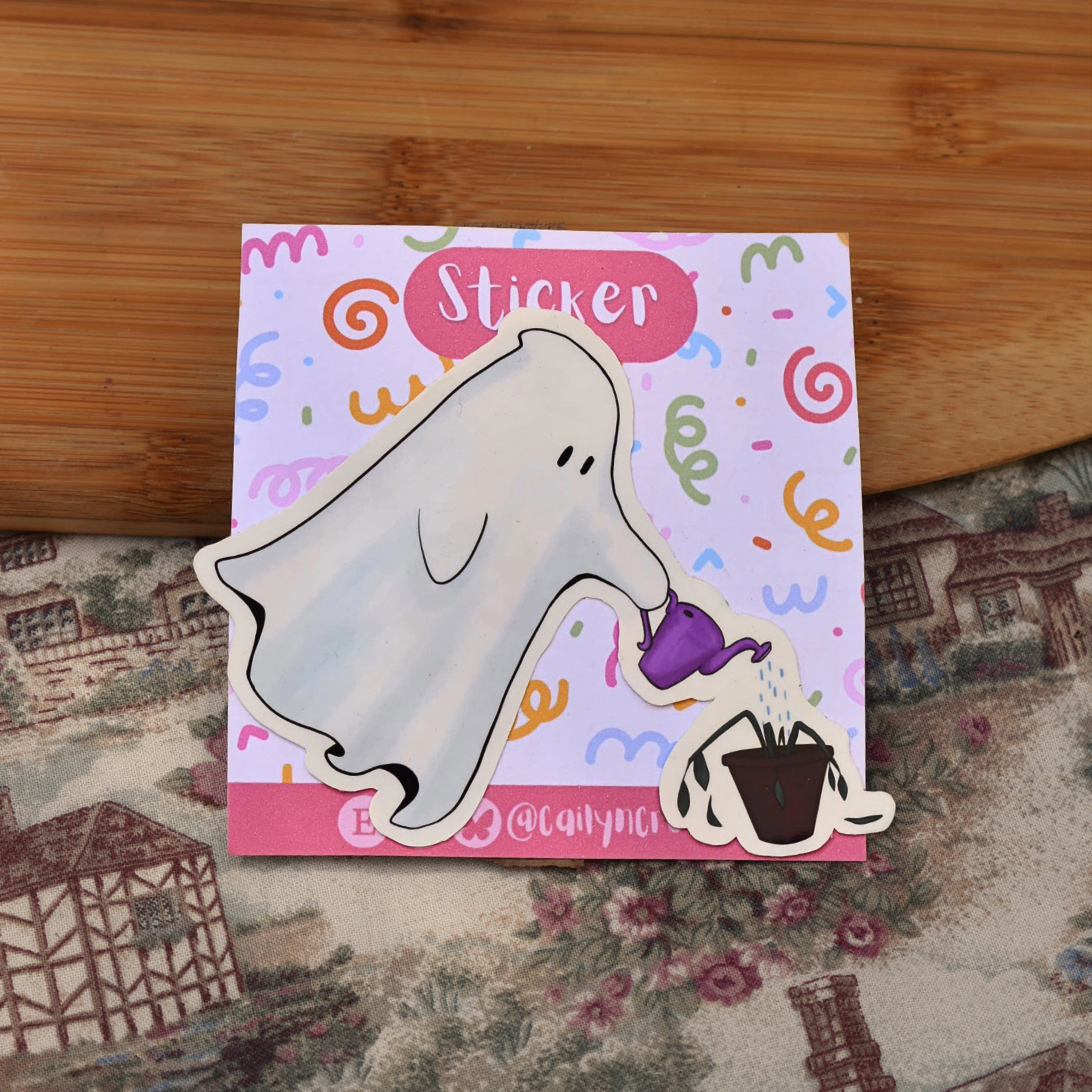 Gardening Ghost Sticker