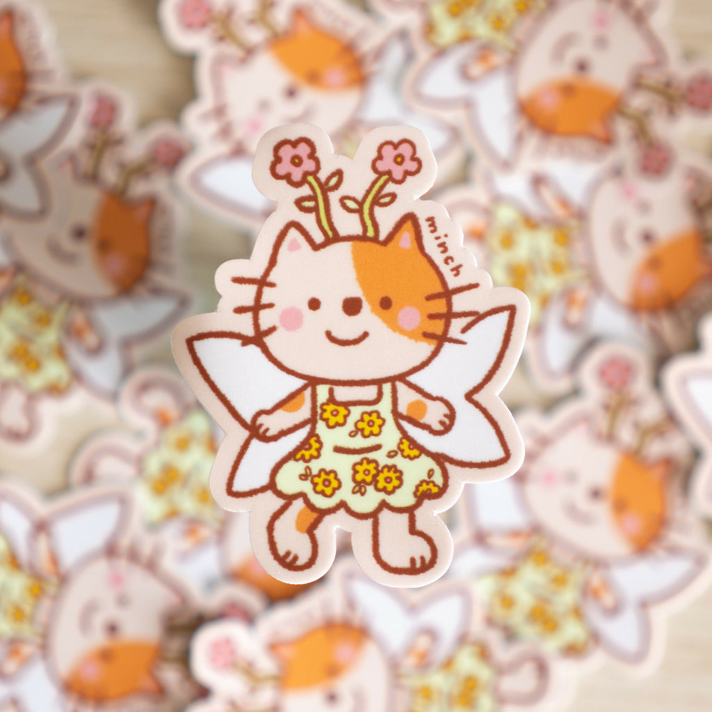 Cat Fairy Die Cut Sticker