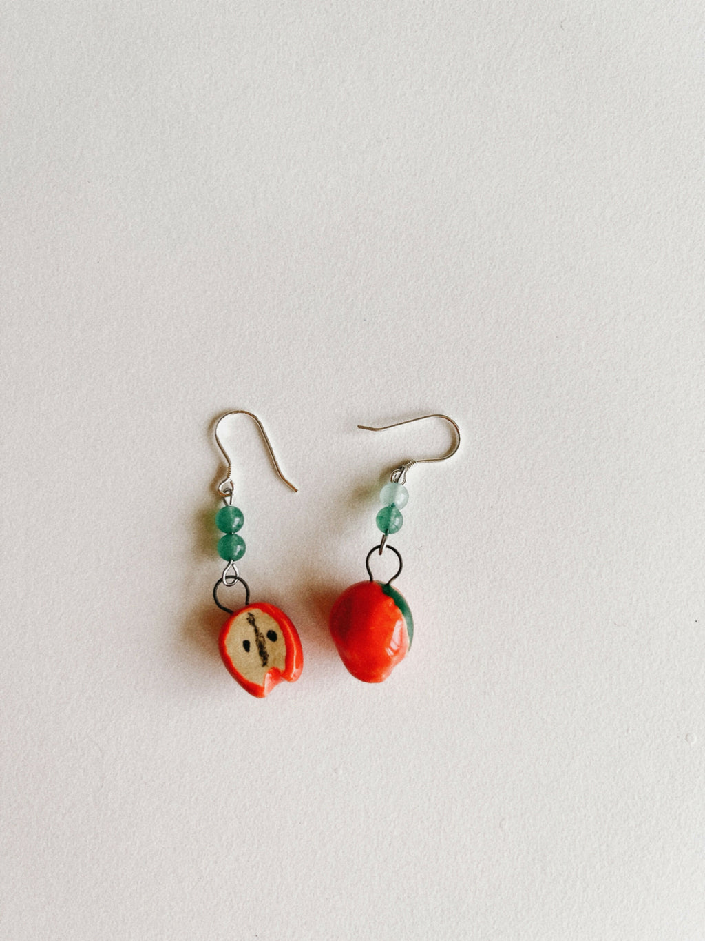 Handcrafted Ceramic Apple Earrings