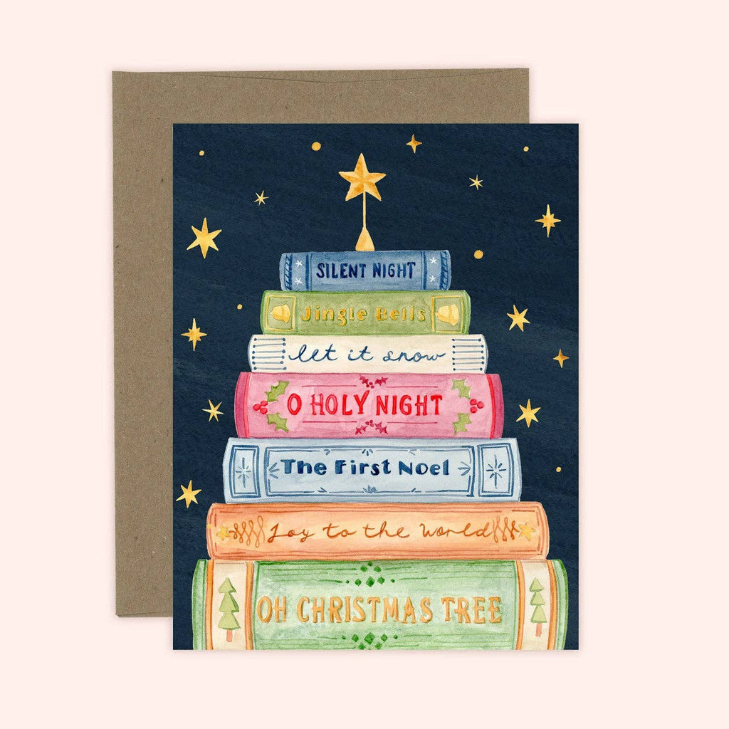 Christmas Book Tree Card: Kraft