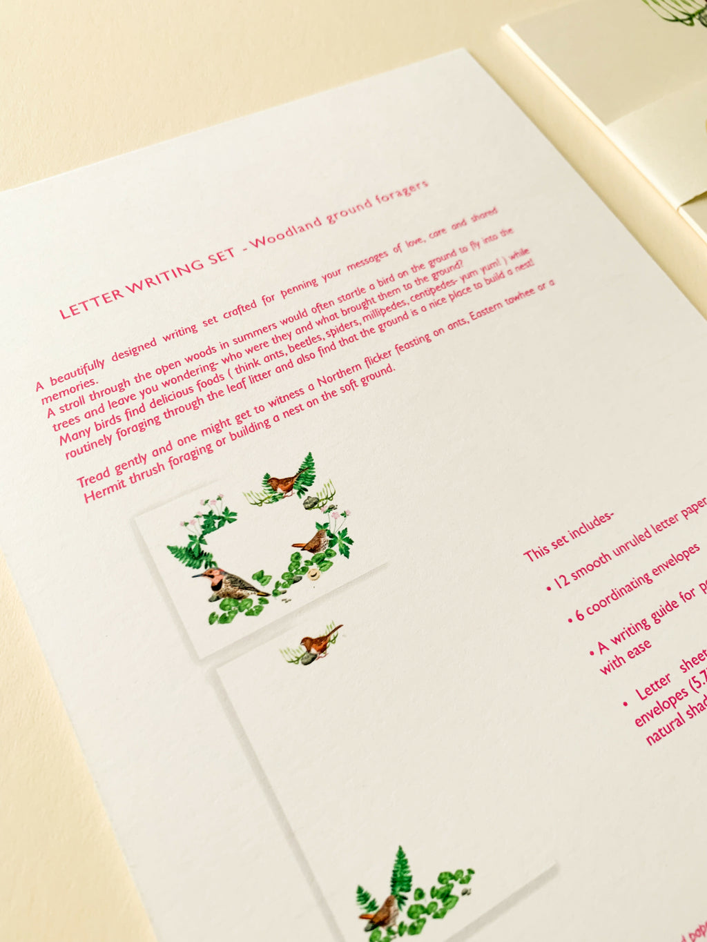 Woodland ground foragers | Letter writing set