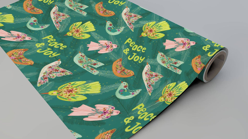 Decorative Birds Gift Wrap Sheets | Rolled Sets of 3