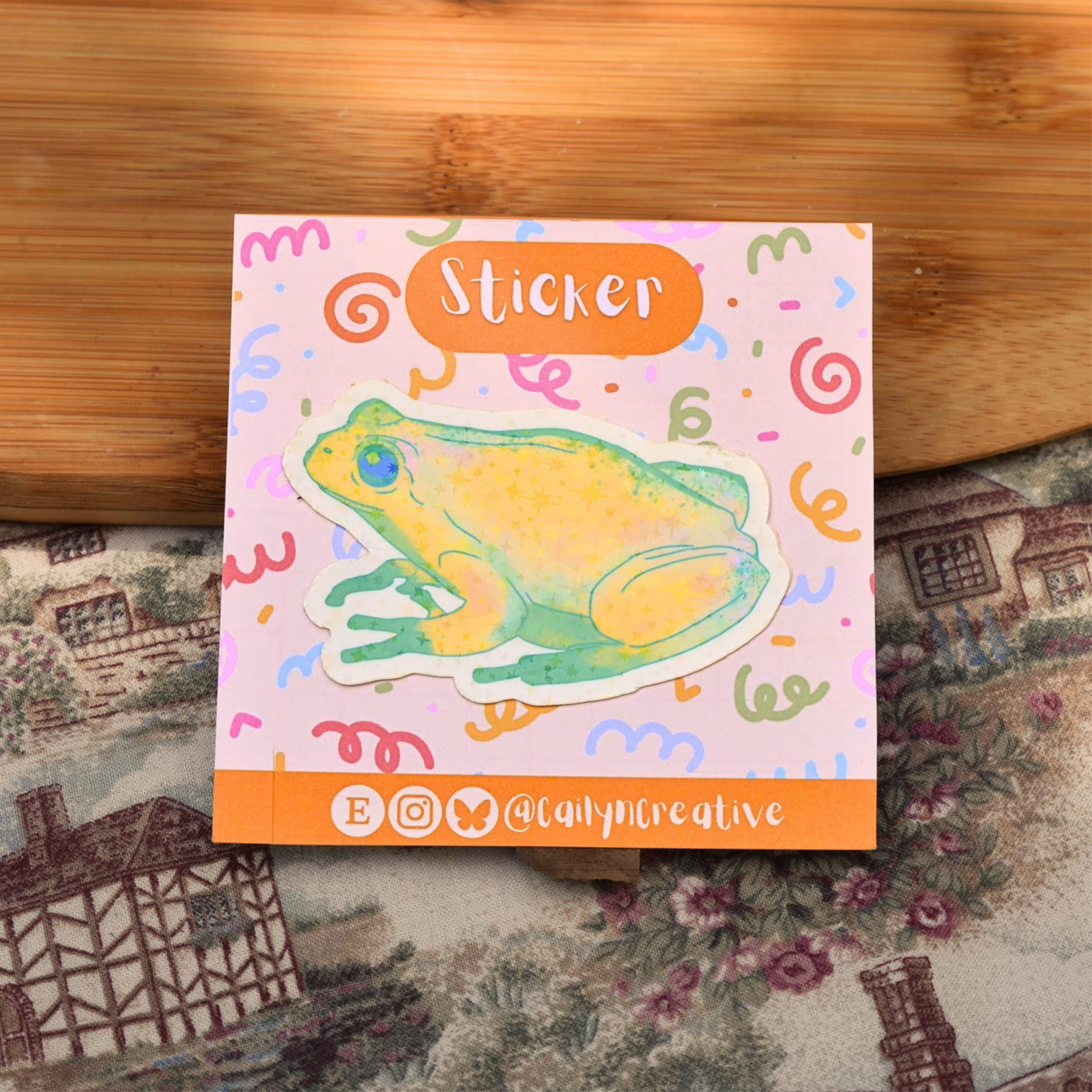 Holo Green Frog Sticker