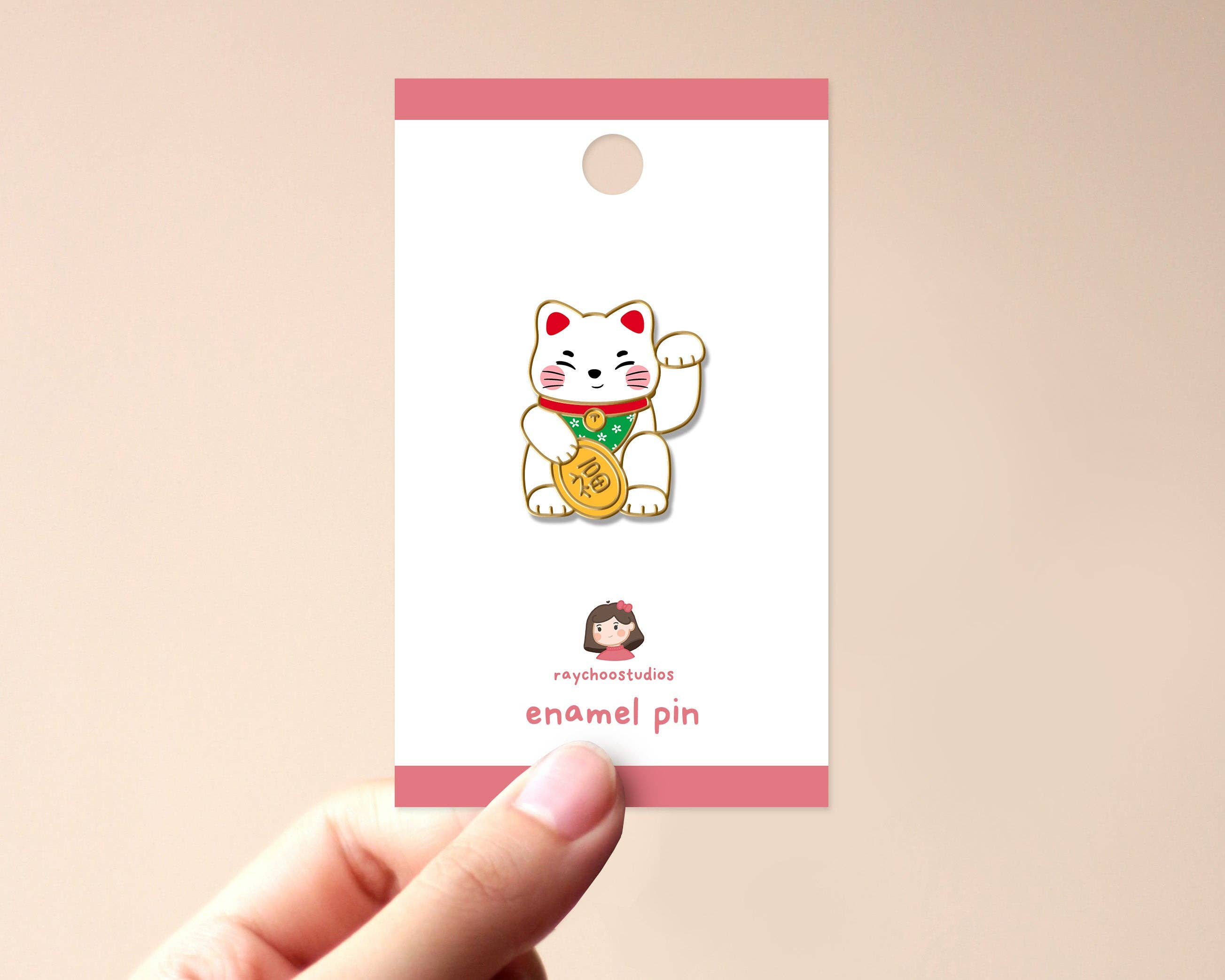 Lucky Cat Enamel Pin