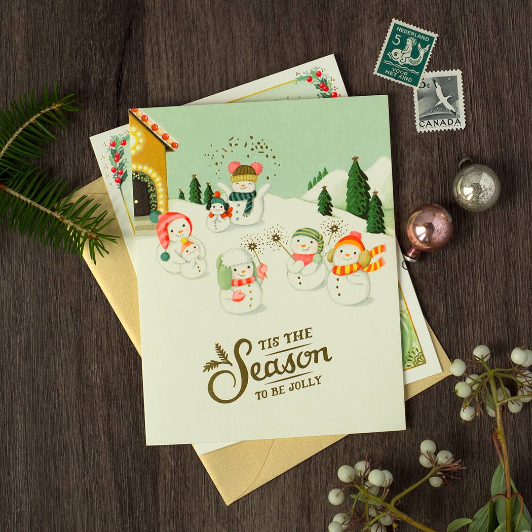 Snowman Family Greeting Card