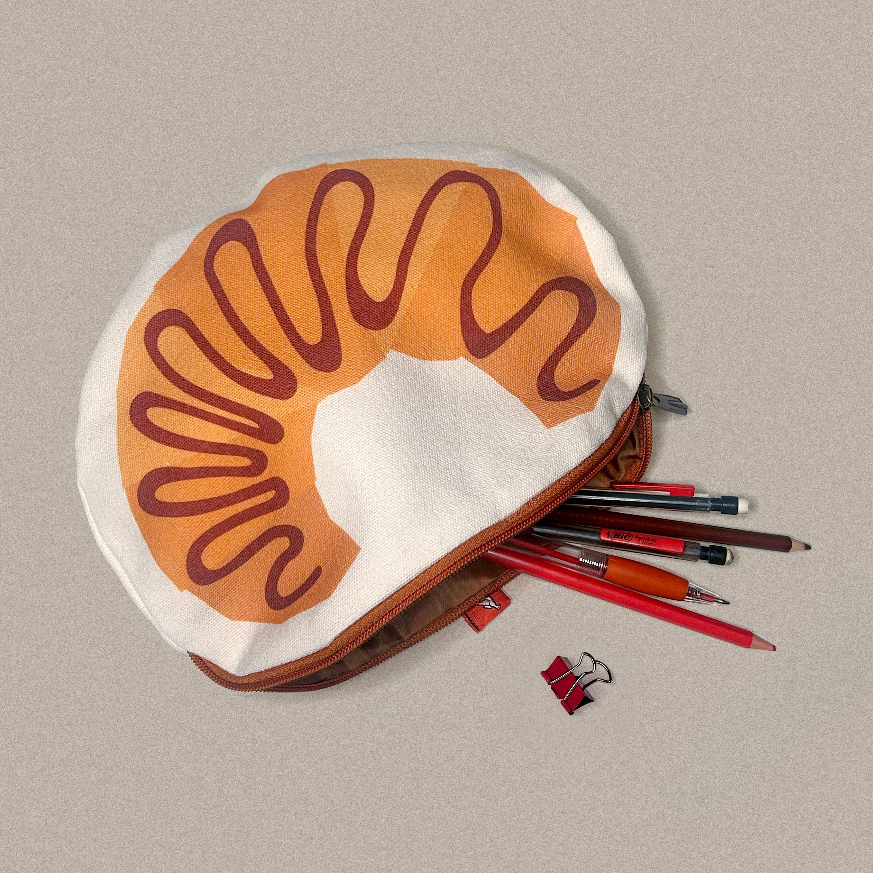 Croissant Canvas Zipper Pouch/Pencil Case