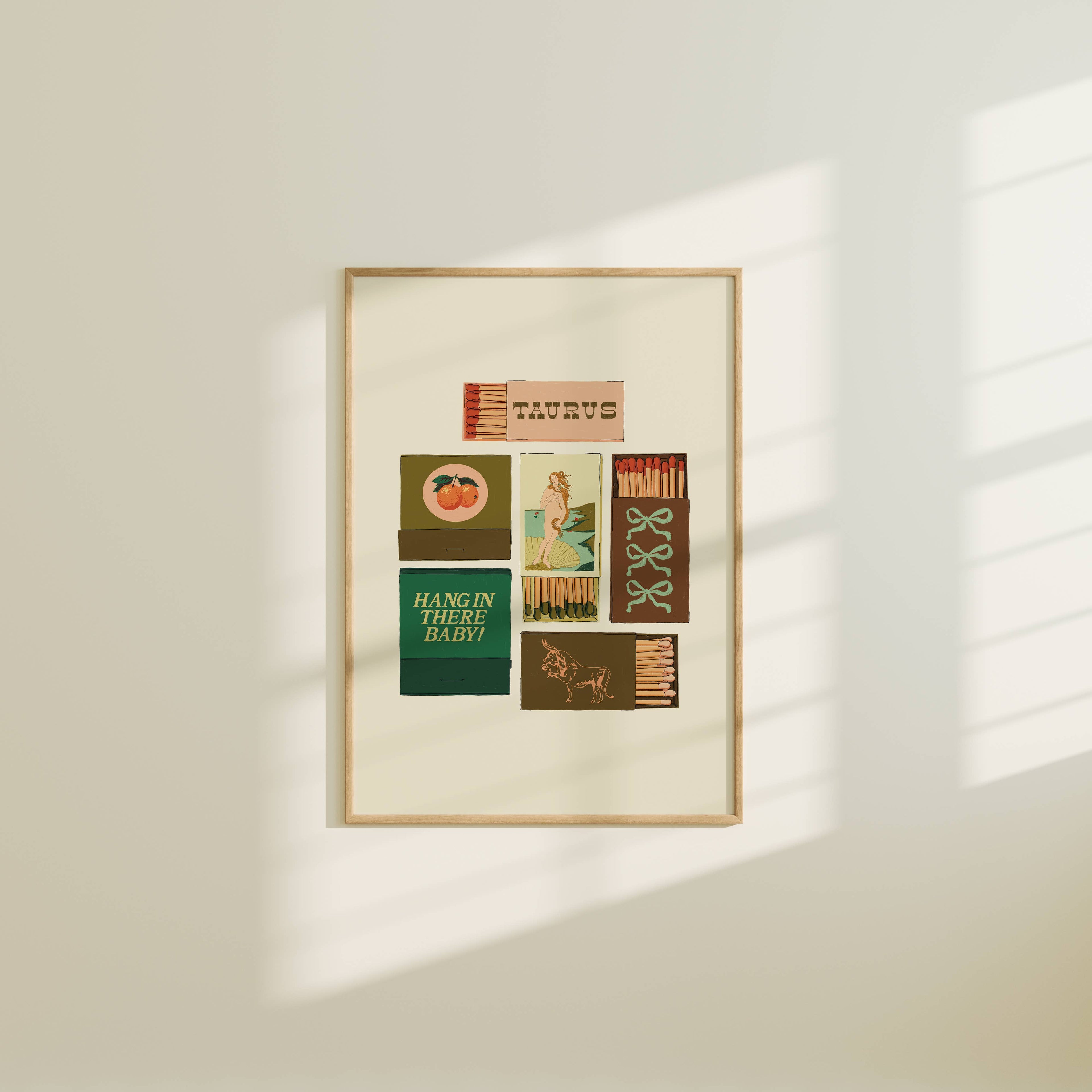 Zodiac Vintage Inspired Matchbook/Matchbox Prints: 5x7 / Leo