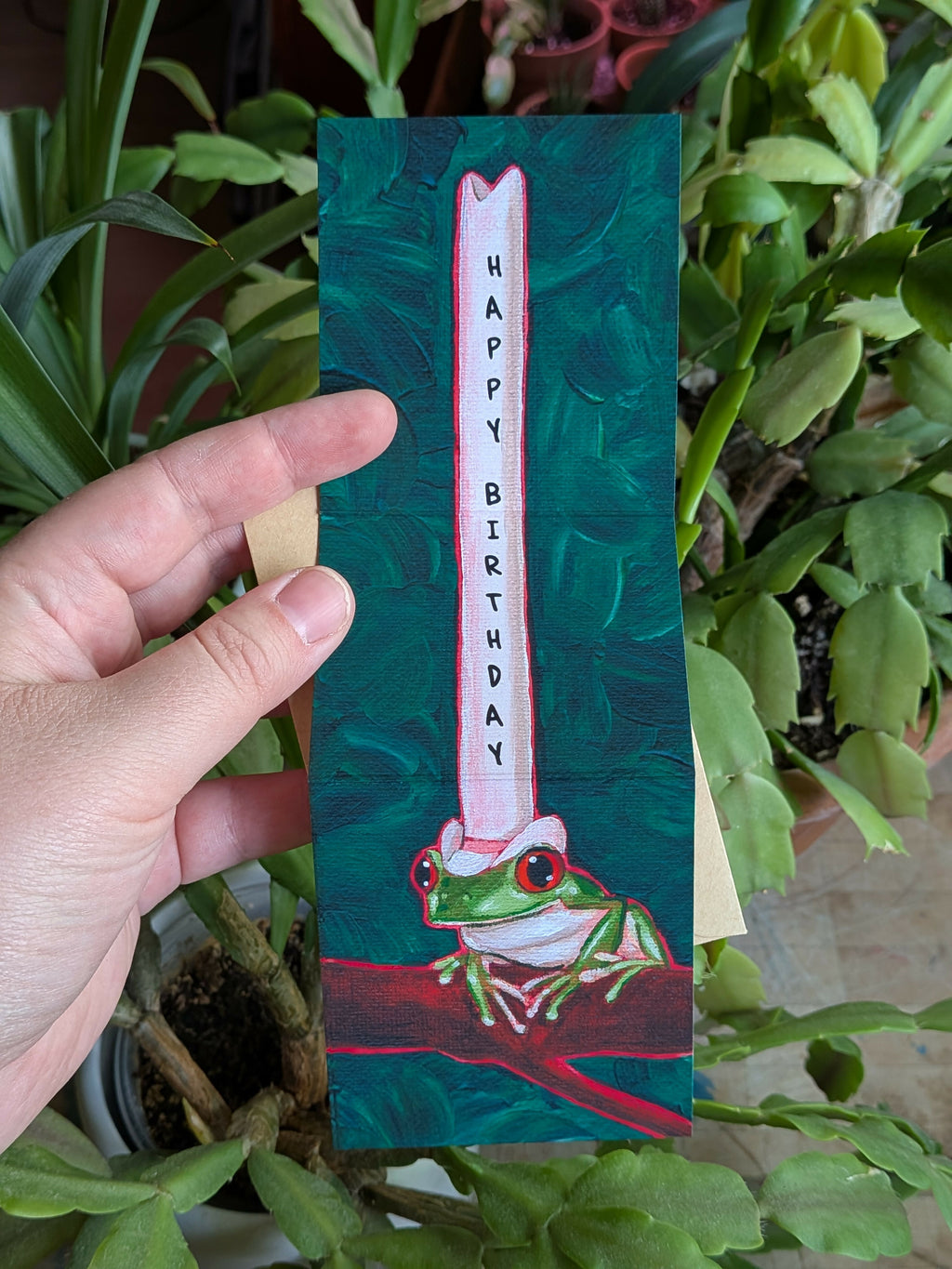 Frog with the Tall Hat Birthday Card