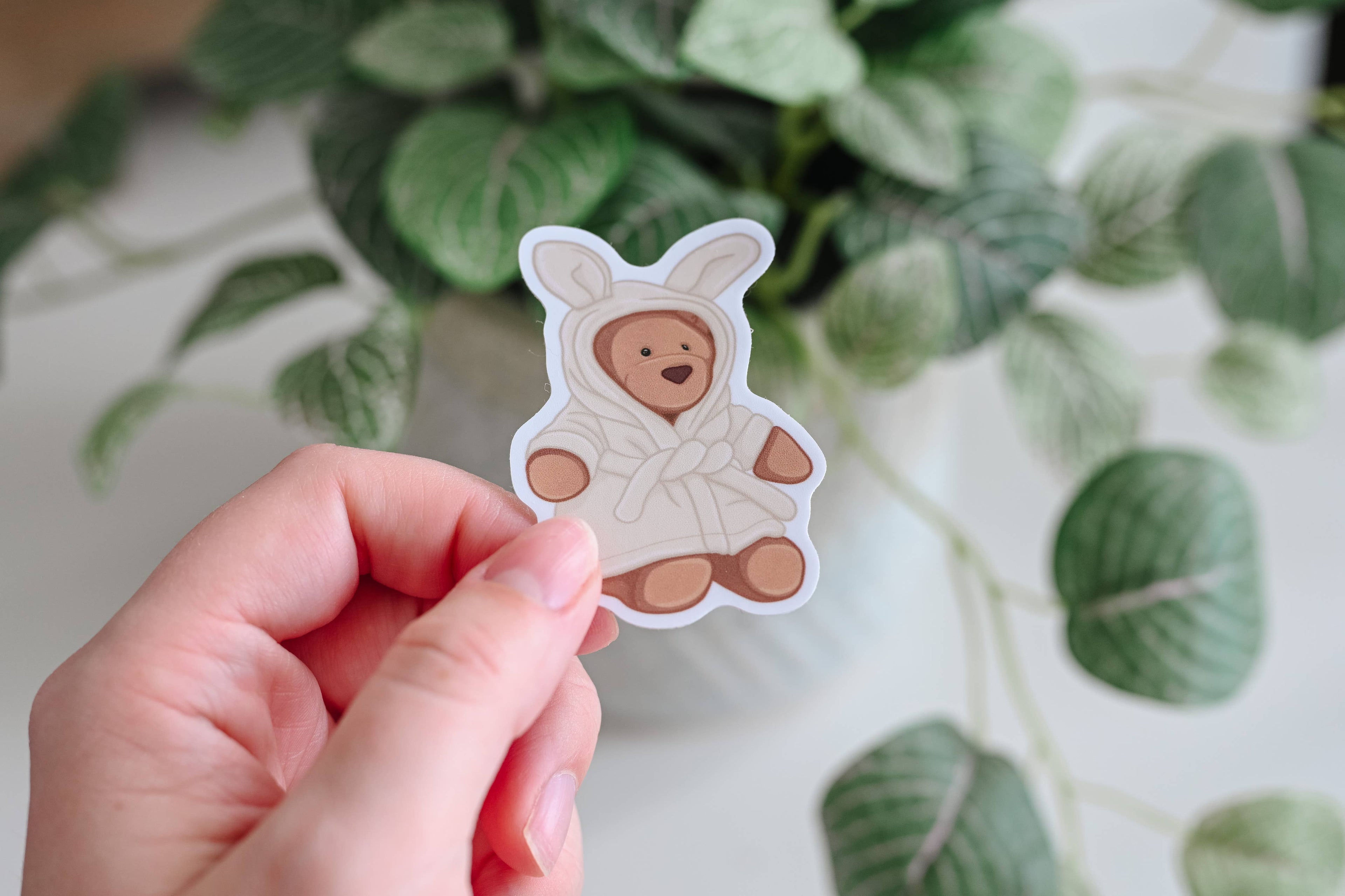 Cozy Robe Bear - Vinyl Sticker