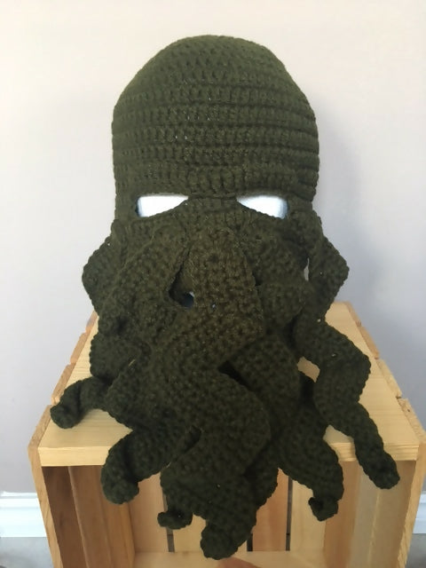 Crochet Octopus Ski Mask (Hunter Green)